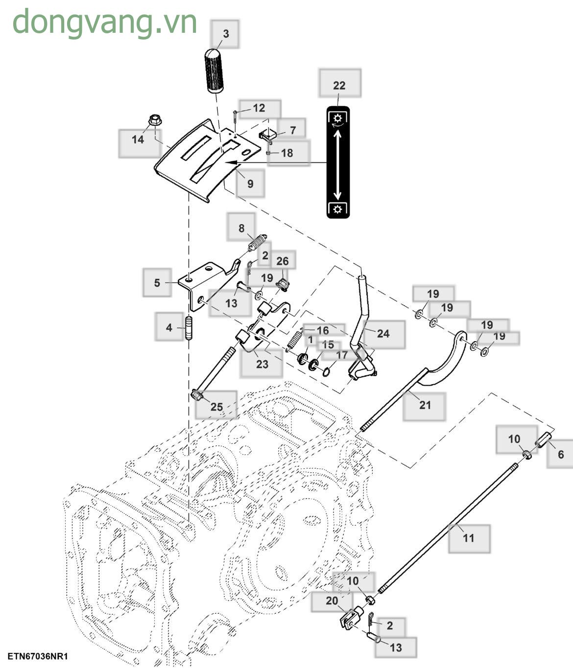 Control Lever, Dual Clutch, Dual PTO (1/2) - ST518729